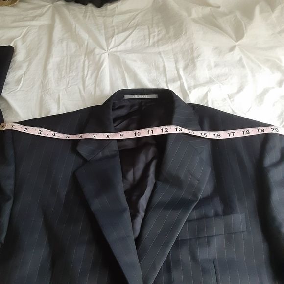 Hicky Freeman Lora Piana made in the USA black gray stripe 2 button sport coat - Picture 9 of 13